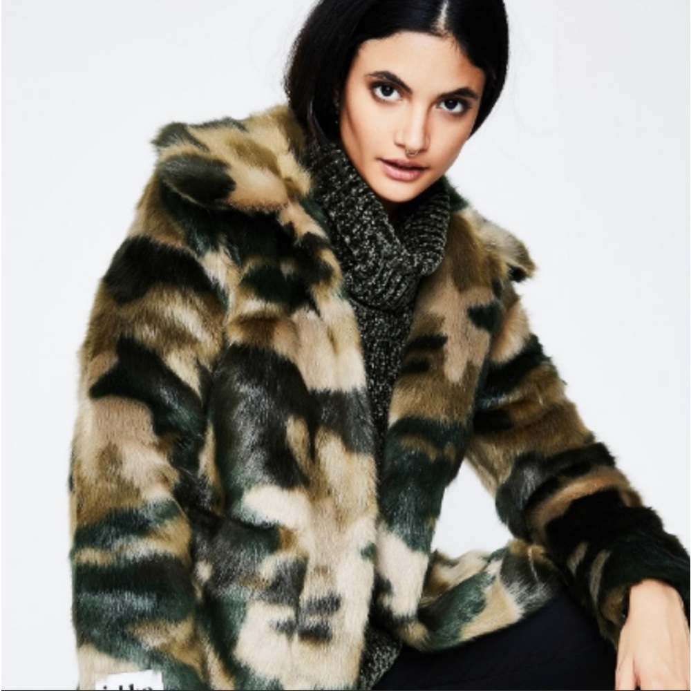 CAMO FUR COAT